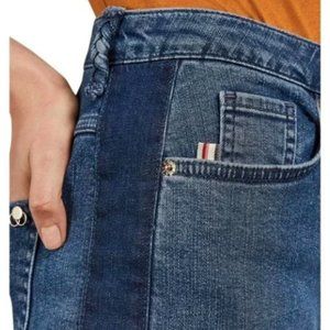 Ted Baker Contrast Straight Stretch Cropped Jeans Braided Belt Loops - Sz 26